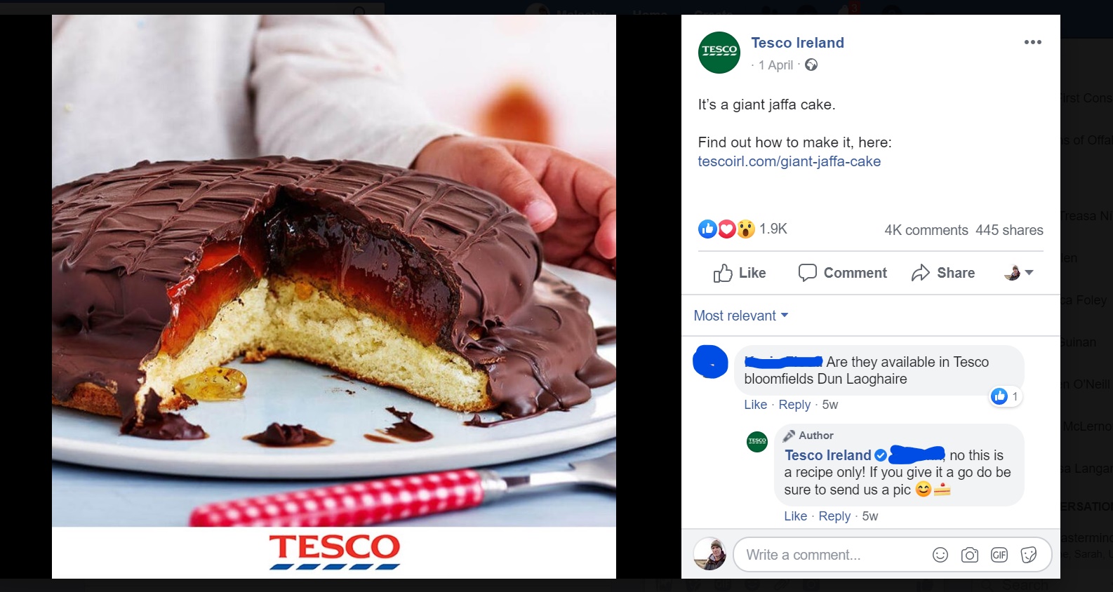 Tesco encouraging some ambitious home-baking projects too!